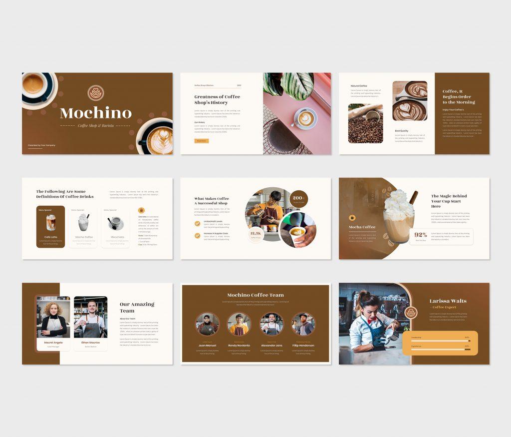 Mochino - Coffee Shop &amp; Barista PowerPoint Template