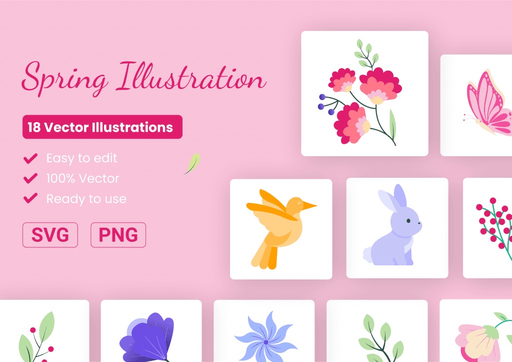 18 Spring Illustration Pack