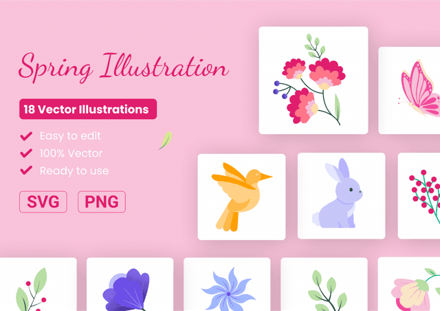 18 Spring Illustration Pack