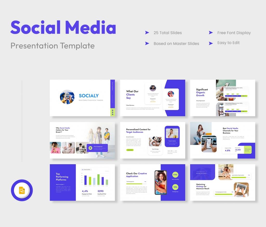 Socialy - Social Media Google Slides Presentation Template