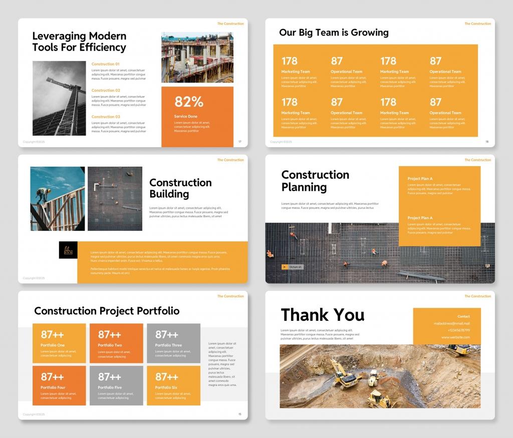 The Construction PowerPoint Presentation Template